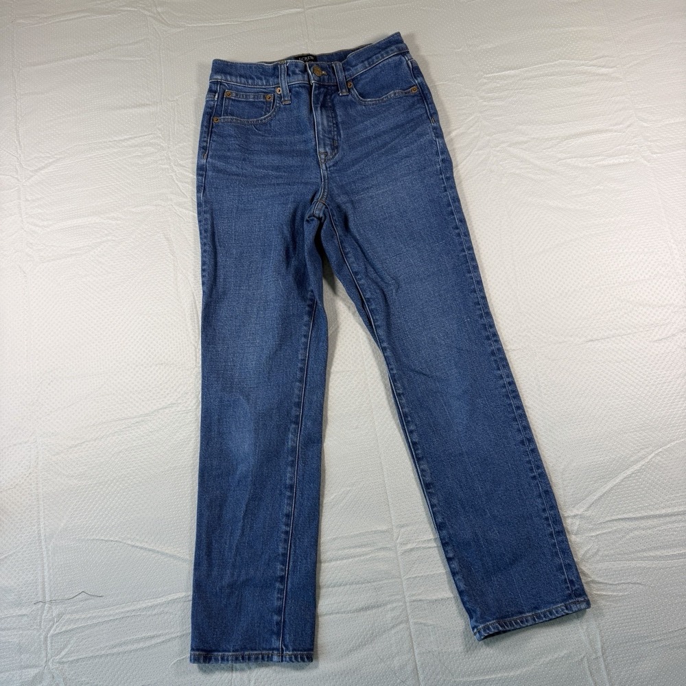 J.Crew Essential Straight Jeans Womens 26 Medium Wash High Rise Denim Pants